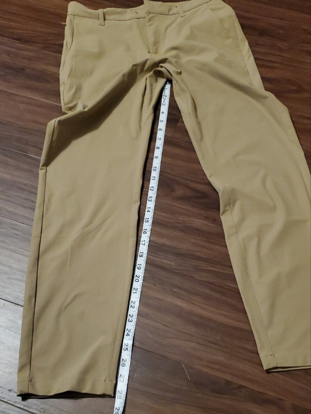 Fabletics Men's Chino Pants in Khaki Tan Zippered Pockets - Picture 7 of 10